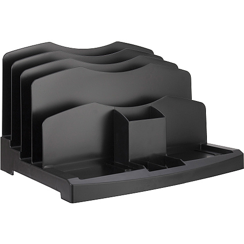 Business Source Smart Sorter Letter Tray/Organizer 9 Compartment(s) - 14" Height x 13.12" Width x 9.88" Depth - Desktop - Black - 1 Box (BSN26372)
