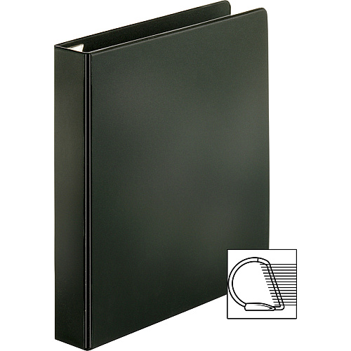 Business Source EasyOpen Locking Slant-D Ring Binders 1 1/2" Binder Capacity - Letter - 8 1/2" x 11" Sheet Size - 325 Sheet Capacity - Fastener(s): Slant D-Ring - Pocket(s): Inside Front & Back - Polypropylene, Chipboard - Black - Locking Ring, (BSN26968)