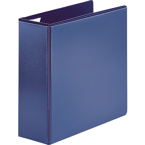 Business Source Easy Open Nonstick D-Ring View Binder 4" Binder Capacity - Letter - 8 1/2" x 11" Sheet Size - Fastener(s): D-Ring - Pocket(s): 4 - Polypropylene - Navy - Non-stick - 1 Each (BSN26977)