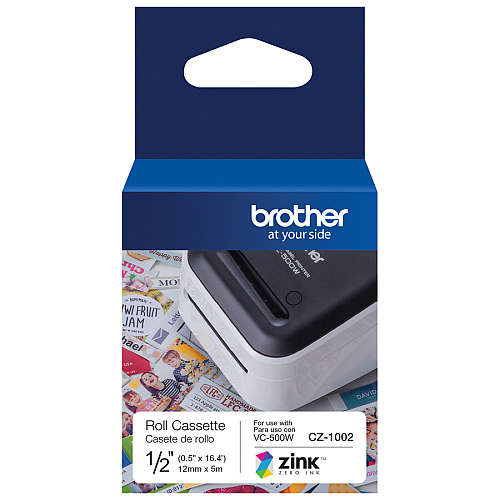 Brother Multipurpose Label 1/2" Width - Zero Ink (ZINK) - Paper - Water Resistant - 1 Each (CZ1002)