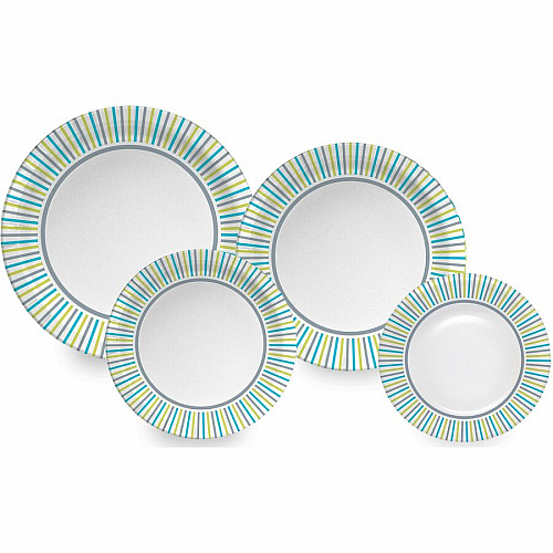 Genuine Joe 10" Printed Paper Plates Disposable - 10" Diameter - Assorted - 125/Pack - 4 / Carton (GJO10319CT)