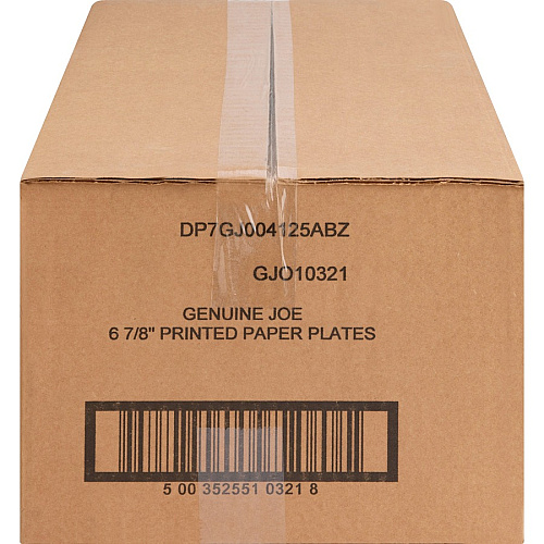 Genuine Joe 7" Printed Paper Plates Disposable - 7" Diameter - Assorted - 125/Pack - 4 / Carton (GJO10321CT)
