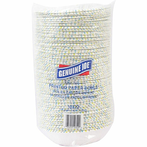 Genuine Joe 12 oz Paper Bowls Disposable - Multi - 125/Pack - 4 / Carton (GJO10322CT)
