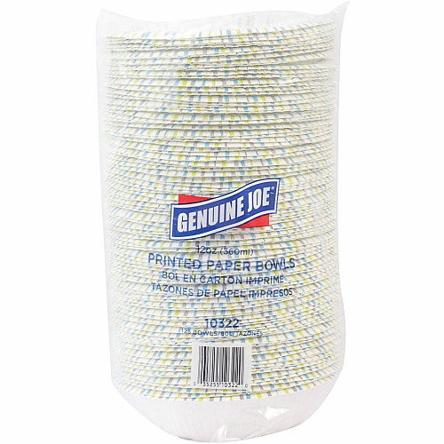Genuine Joe 12 oz Paper Bowls Disposable - Multi - 125/Pack - 4 / Carton (GJO10322CT)