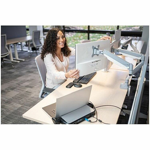 Kensington SmartFit Mounting Arm for Monitor, Flat Panel Display, Curved Screen Display Height Adjustable - 2 Display(s) Supported - 13" to 32" Screen Support - 19.84 lb Load Capacity - 75 x 75, 100 x 100 - VESA Mount Compatible - 1 Each (55471)