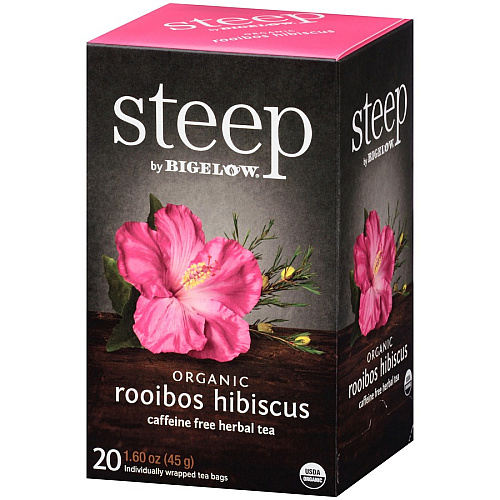 Bigelow Rooibos Hibiscus Herbal Tea Bag Herbal Tea - 1.6 oz - 20 Teabag - GMO Free - Kosher - Organic - 20 / Box (17713)