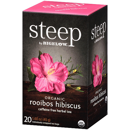 Bigelow Rooibos Hibiscus Herbal Tea Bag Herbal Tea - 1.6 oz - 20 Teabag - GMO Free - Kosher - Organic - 20 / Box (17713)