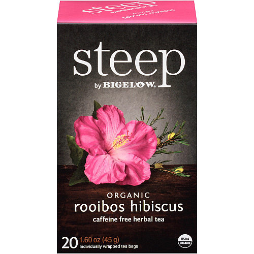 Bigelow Rooibos Hibiscus Herbal Tea Bag Herbal Tea - 1.6 oz - 20 Teabag - GMO Free - Kosher - Organic - 20 / Box (17713)