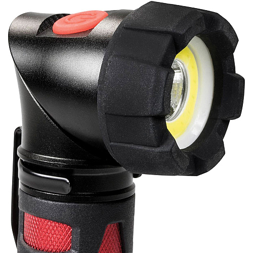 Dorcy Ultra HD Series COB Swivel Flashlight LED - 320 lm Lumen - 3 x AAA - Battery - Metal - Impact Resistant - Black, Red - 1 Each (414349)