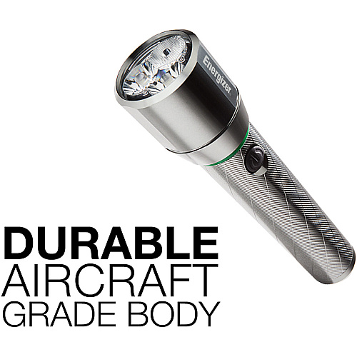 Energizer Vision HD Rechargeable LED Flashlight LED - 1000 lm Lumen - Battery Rechargeable - Battery, USB - Aluminum Alloy - Drop Resistant, Impact Resistant - Aluminum - 1 Each (ENPMHRL7)