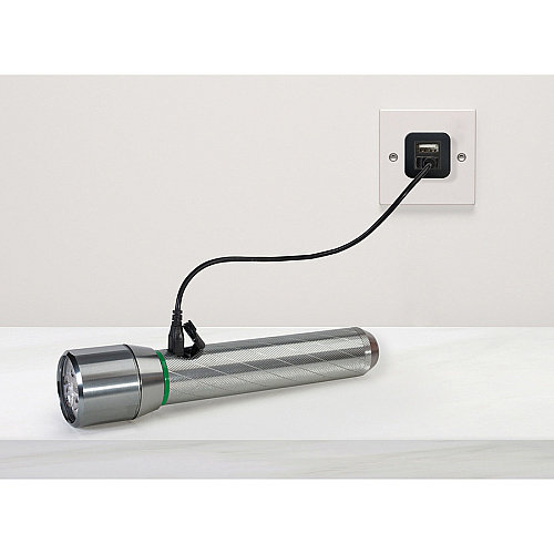 Energizer Vision HD Rechargeable LED Flashlight LED - 1000 lm Lumen - Battery Rechargeable - Battery, USB - Aluminum Alloy - Drop Resistant, Impact Resistant - Aluminum - 1 Each (ENPMHRL7)