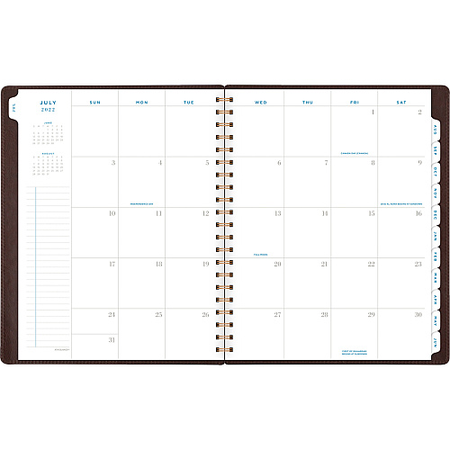 AT-A-GLANCE Signature Collection Academic Weekly/Monthly Planners, 11.5 x 8, Distressed Brown Cover, 13-Month: July 2025 to July 2026 (YP905A09)