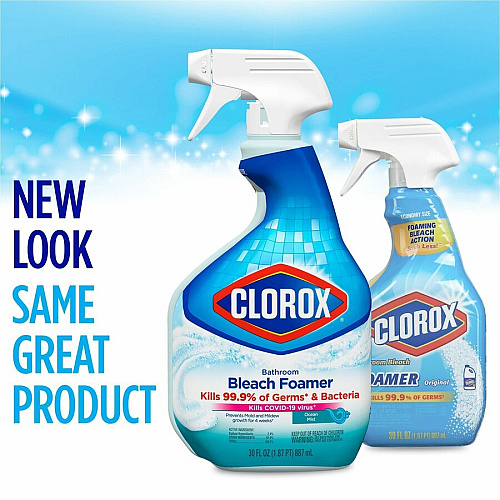 Clorox Disinfecting Bathroom Foamer with Bleach For Bathroom - 30 fl oz (0.9 quart) - Ocean Mist Scent - Recommended For: Soap Scum Remover - Disinfectant - Clear Spray Bottle - 1 Each (30614)