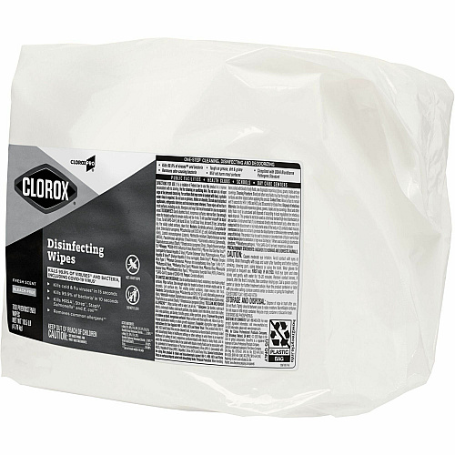 CloroxPro&trade; Disinfecting Wipes For Multipurpose - Fresh Scent - 7" Length x 7" Width - Bleach-free, Pre-moistened, Antibacterial - White - 700/Bag - 1 Each (31428)