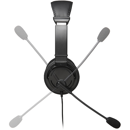 Kensington Hi-Fi Headphones with Mic Stereo - Mini-phone (3.5mm) - Wired - Over-the-head, On-ear - Binaural - Circumaural - 6 ft Cable - Noise Cancelling Microphone - Noise Canceling - Black (97603)