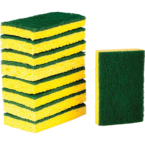 Scotch-Brite Heavy-Duty Scrub Sponges 2.8" Height x 4.5" Width - 9 / Pack - Yellow, Green (4295)