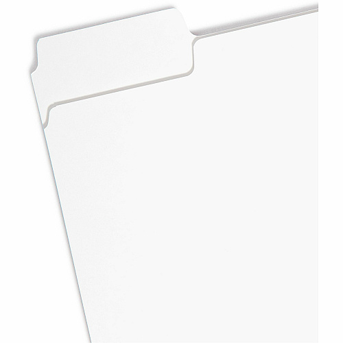 Smead SuperTab 1/3 Tab Cut Letter Recycled Top Tab File Folder 8 1/2" x 11" - 3/4" Expansion - Assorted Tab Position - 11 pt. - White - 10% Recycled - 100 / Box (11980)