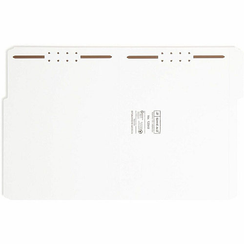 Smead 1/3 Tab Cut Letter Recycled Fastener Folder 8 1/2" x 11" - 3/4" Expansion - 2 x Prong K Style Fastener(s) - 2" Fastener Capacity - Assorted Tab Position - 11 pt. - White - 10% Recycled - 50 / Box (12840)