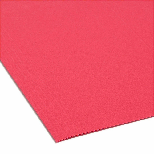 Smead FasTab Straight Tab Cut Letter Recycled Hanging Folder 8 1/2" x 11" - Assorted Tab Position - 11 pt. - Blue, Green, Red - 10% Recycled - 18 / Box (64100)