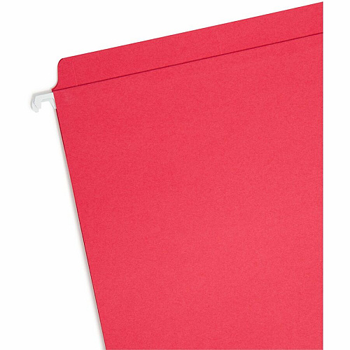 Smead FasTab Straight Tab Cut Letter Recycled Hanging Folder 8 1/2" x 11" - Assorted Tab Position - 11 pt. - Blue, Green, Red - 10% Recycled - 18 / Box (64100)