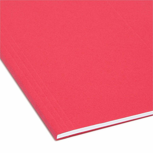 Smead FasTab Straight Tab Cut Letter Recycled Hanging Folder 8 1/2" x 11" - Assorted Tab Position - 11 pt. - Blue, Green, Red - 10% Recycled - 18 / Box (64100)