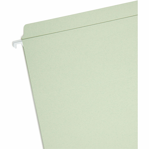 Smead FasTab Straight Tab Cut Letter Recycled Hanging Folder 8 1/2" x 11" - Assorted Tab Position - 11 pt. - Moss - 10% Recycled - 20 / Box (64101)