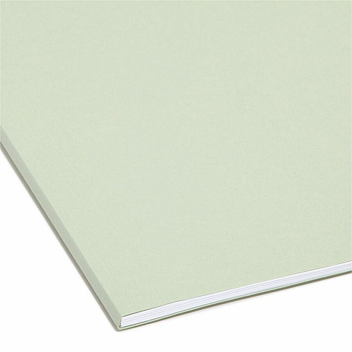 Smead FasTab Straight Tab Cut Letter Recycled Hanging Folder 8 1/2" x 11" - Assorted Tab Position - 11 pt. - Moss - 10% Recycled - 20 / Box (64101)