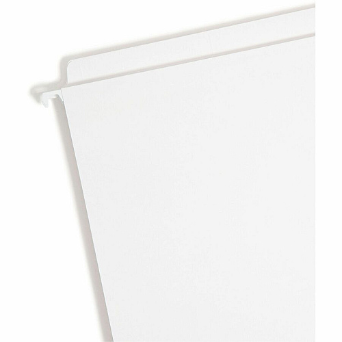 Smead FasTab Straight Tab Cut Letter Recycled Hanging Folder 8 1/2" x 11" - Assorted Tab Position - 11 pt. - White - 10% Recycled - 20 / Box (64102)