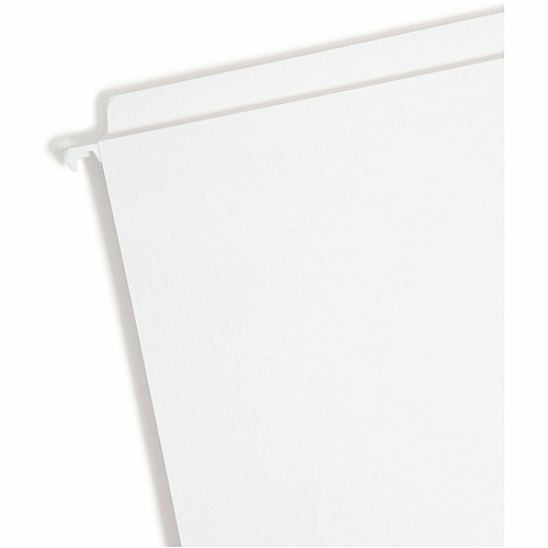 Smead FasTab Straight Tab Cut Letter Recycled Hanging Folder 8 1/2" x 11" - Assorted Tab Position - 11 pt. - White - 10% Recycled - 20 / Box (64102)