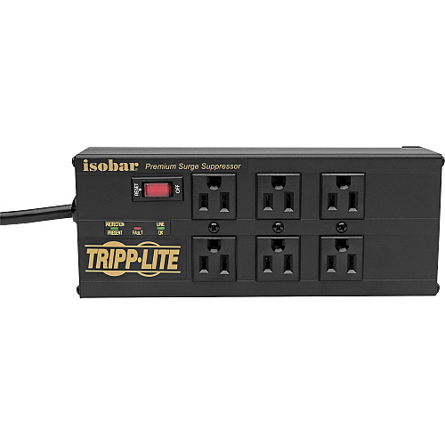 Tripp Lite by Eaton 6-Outlet Surge Suppressor/Protector 6 x NEMA 5-15R, 2 x USB - 3840 J (IBAR6ULTRAUS)