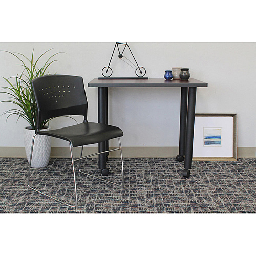 Boss Black Stack Chair With Chrome Frame 5 Pcs Pack Black Seat Color - Polypropylene Seat Material - Black Back Color - Polypropylene Back Material - Chrome Frame Material - Sled Base - 5 / Carton (B1400BK5)