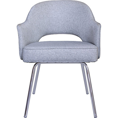 Boss Granite Linen Guest Chair Granite Seat Color - Linen Seat Material - Granite Back Color - Linen Back Material - Chrome Frame Color - Four-legged Base - 1 Each (B489CGR)