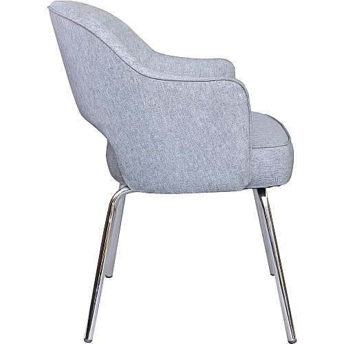 Boss Granite Linen Guest Chair Granite Seat Color - Linen Seat Material - Granite Back Color - Linen Back Material - Chrome Frame Color - Four-legged Base - 1 Each (B489CGR)
