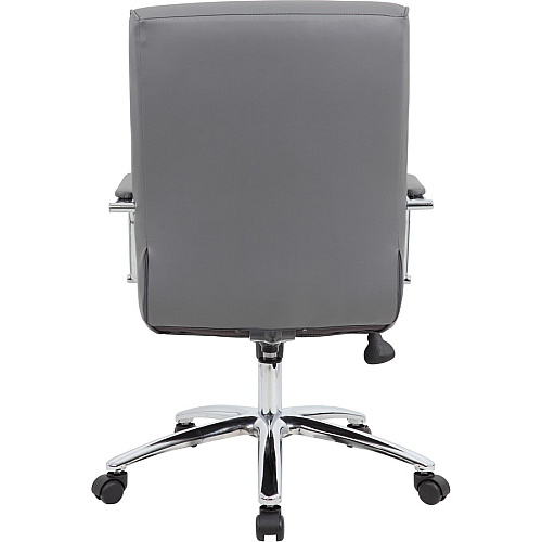 Boss Modern Executive Conference Chair-Grey Gray Seat Color - Vinyl Seat Material - Gray Back Color - Vinyl Back Material - Chrome Frame Color - 5-star Base - Armrest - 1 Each (B696CGY)