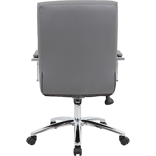 Boss Modern Executive Conference Chair-Grey Gray Seat Color - Vinyl Seat Material - Gray Back Color - Vinyl Back Material - Chrome Frame Color - 5-star Base - Armrest - 1 Each (B696CGY)