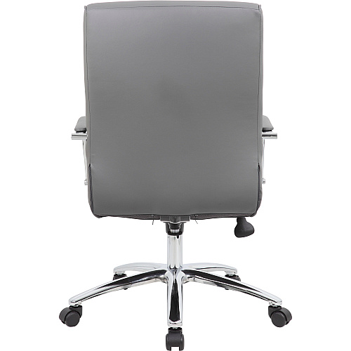 Boss Modern Executive Conference Chair-Ribbed Grey Vinyl Seat Material - Vinyl Back Material - Chrome Frame Color - 5-star Base - Ribbed Gray - Armrest - 1 Each (B696CRBGY)