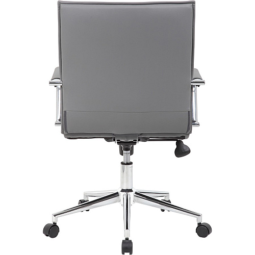 Boss Grey Vinyl Hospitality Chair Gray Seat Color - Vinyl Seat Material - Gray Back Color - Vinyl Back Material - Chrome Frame Color - 5-star Base - Armrest - 1 Each (B9533CGY)