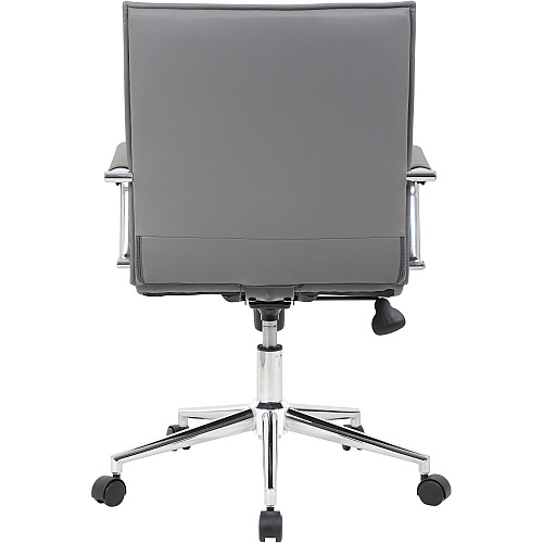 Boss Grey Vinyl Hospitality Chair Gray Seat Color - Vinyl Seat Material - Gray Back Color - Vinyl Back Material - Chrome Frame Color - 5-star Base - Armrest - 1 Each (B9533CGY)