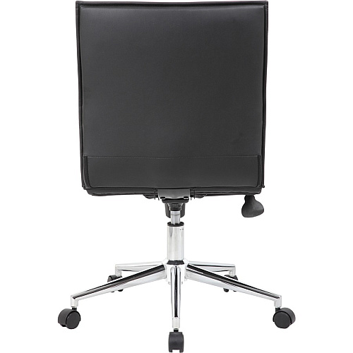 Boss Black Vinyl Armless Hospitality Chair Black Seat Color - Vinyl Seat Material - Black Back Color - Vinyl Back Material - Chrome Frame Color - 5-star Base - 1 Each (B9534CBK)