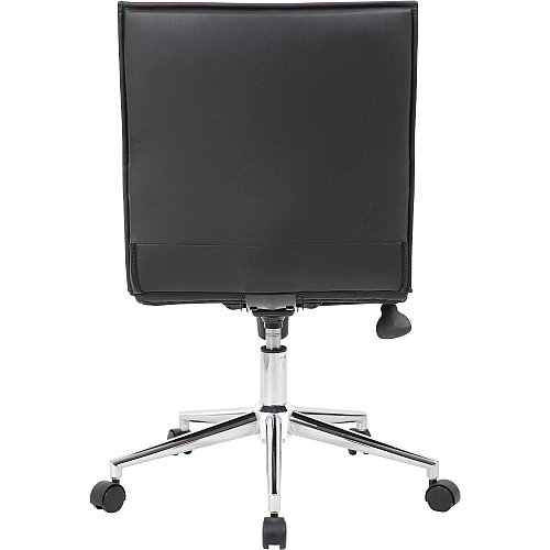 Boss Black Vinyl Armless Hospitality Chair Black Seat Color - Vinyl Seat Material - Black Back Color - Vinyl Back Material - Chrome Frame Color - 5-star Base - 1 Each (B9534CBK)
