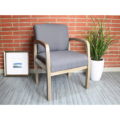 Boss NTR (No Tools Required) Guest Chair Slate Gray Seat Color - Slate Gray Back Color - Driftwood Frame Color - Four-legged Base - 1 Each (B9580DWSG)