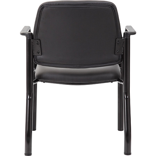Boss Antimicrobial Guest Chair, 300 lb. Weight Capacity Black Seat Color - Vinyl Seat Material - Black Back Color - Vinyl Back Material - Black Frame Color - Steel Frame Material - Mid Back - Four-legged Base - 1 Each (B9591AMBK)