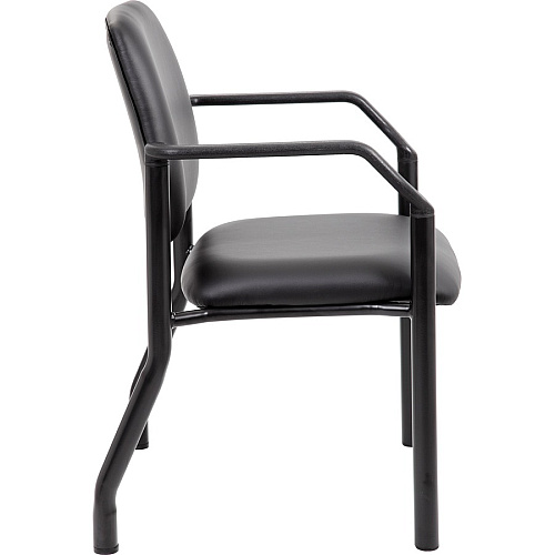 Boss Antimicrobial Guest Chair, 300 lb. Weight Capacity Black Seat Color - Vinyl Seat Material - Black Back Color - Vinyl Back Material - Black Frame Color - Steel Frame Material - Mid Back - Four-legged Base - 1 Each (B9591AMBK)