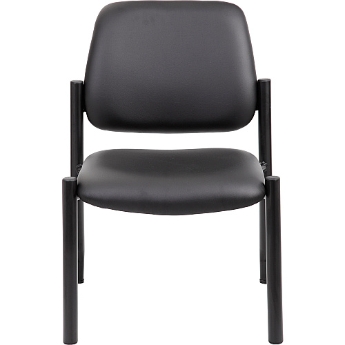 Boss Antimicrobial Armless Guest Chair, 300 lb. Weight Capacity Black Seat Color - Vinyl Seat Material - Black Back Color - Vinyl Back Material - Black Frame Color - Steel Frame Material - Mid Back - Four-legged Base - 1 Each (B9595AMBK)