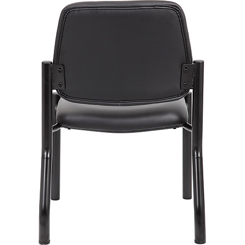 Boss Antimicrobial Armless Guest Chair, 300 lb. Weight Capacity Black Seat Color - Vinyl Seat Material - Black Back Color - Vinyl Back Material - Black Frame Color - Steel Frame Material - Mid Back - Four-legged Base - 1 Each (B9595AMBK)