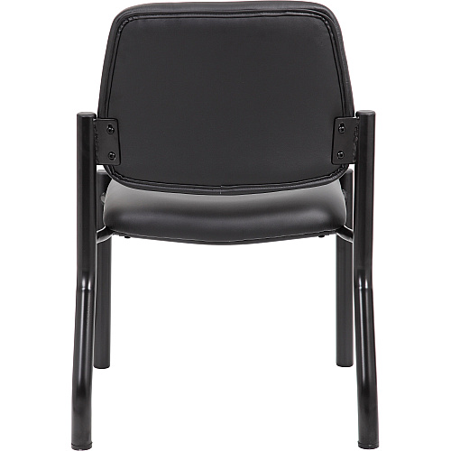 Boss Antimicrobial Armless Guest Chair, 300 lb. Weight Capacity Black Seat Color - Vinyl Seat Material - Black Back Color - Vinyl Back Material - Black Frame Color - Steel Frame Material - Mid Back - Four-legged Base - 1 Each (B9595AMBK)