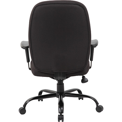 Boss Heavy Duty Task Chair- 400 lbs Black Seat Color - Crepe Fabric Seat Material - Black Back Color - Crepe Fabric Back Material - Black Frame Color - 5-star Base - Armrest - 1 Each (B996)