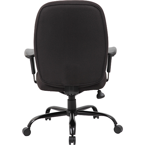 Boss Heavy Duty Task Chair- 400 lbs Black Seat Color - Crepe Fabric Seat Material - Black Back Color - Crepe Fabric Back Material - Black Frame Color - 5-star Base - Armrest - 1 Each (B996)