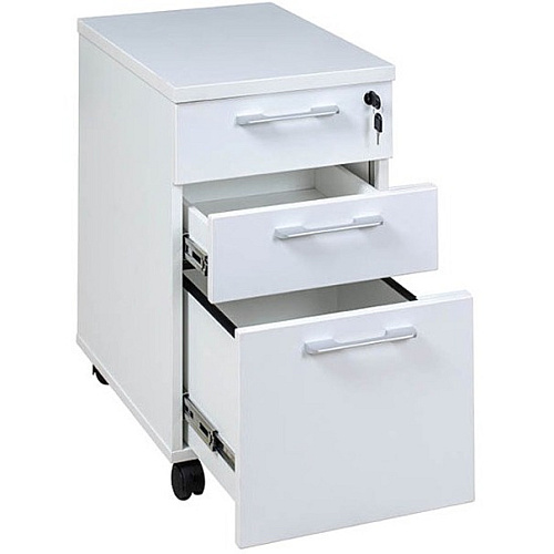 Boss Simple System Mobile Pedestal Box/Box/File 26.8" Height x 15.8" Width x 22" Depth - Finish: White - 1 Each (S504WT)