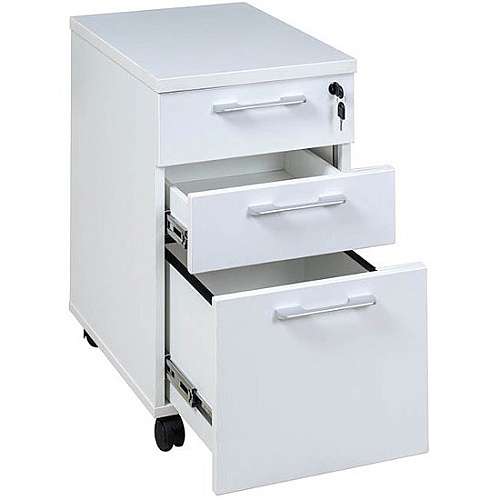 Boss Simple System Mobile Pedestal Box/Box/File 26.8" Height x 15.8" Width x 22" Depth - Finish: White - 1 Each (S504WT)